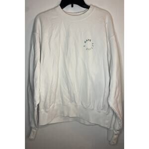 7 Days Active Sweatshirt Monday Crew Neck Unisex Buttercream 100% Cotton Size M